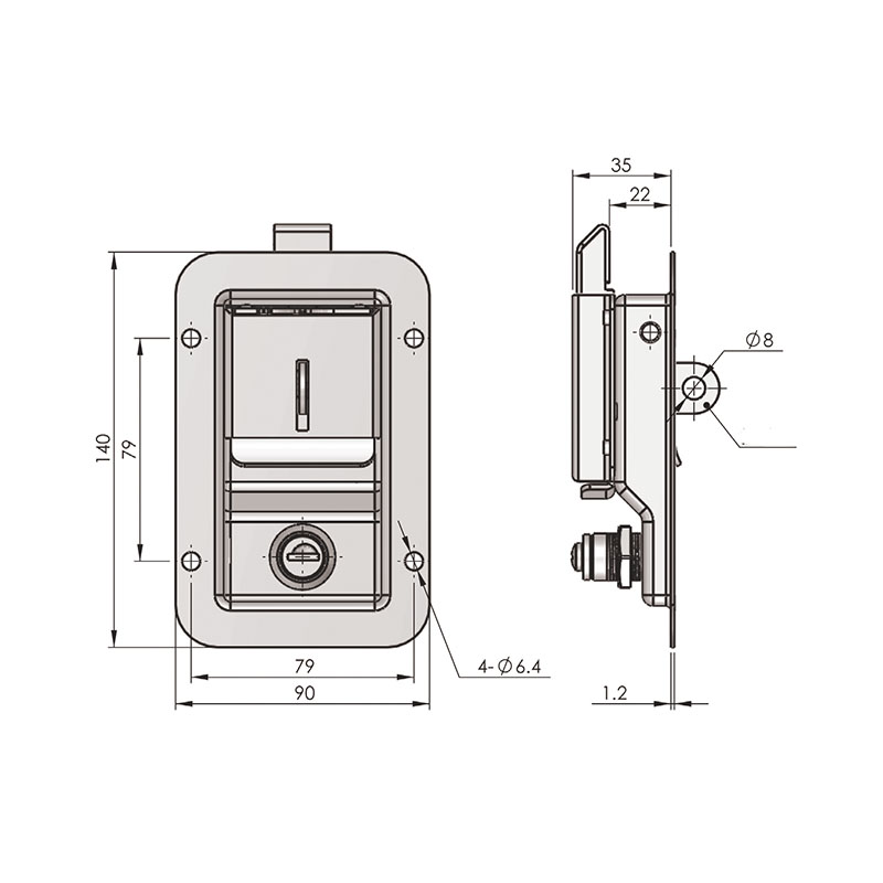 MS866-7-1P Industrial Stainless Steel Panel Locks na May Padlock MS866-7-1P Industrial Stainless Steel Panel Locks na May Padlock