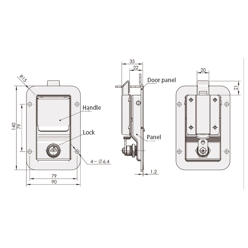 MS866-7A Industrial Stainless Steel Panel Locks Walang Lock MS866-7A Industrial Stainless Steel Panel Locks Walang Lock
