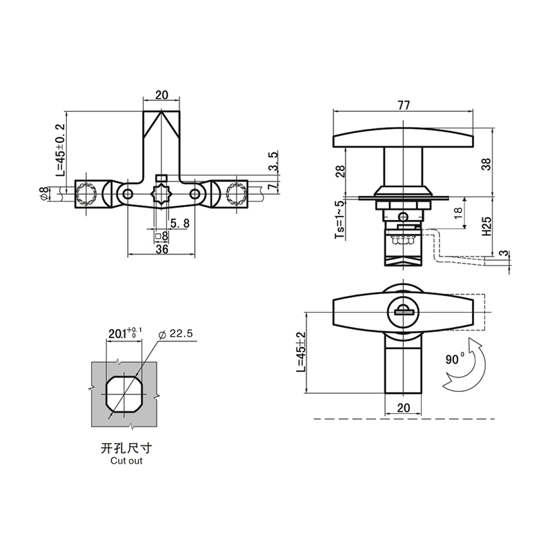 MS305-HS-2 Industrial Stainless Steel Lock na Walang Insert MS305-HS-2 Industrial Stainless Steel Lock na Walang Insert
