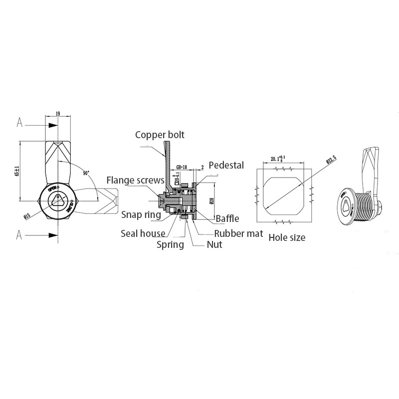 MS705-3B-3S SUS304 Stainless Steel Industrial Locks MS705-3B-3S SUS304 Stainless Steel Industrial Locks