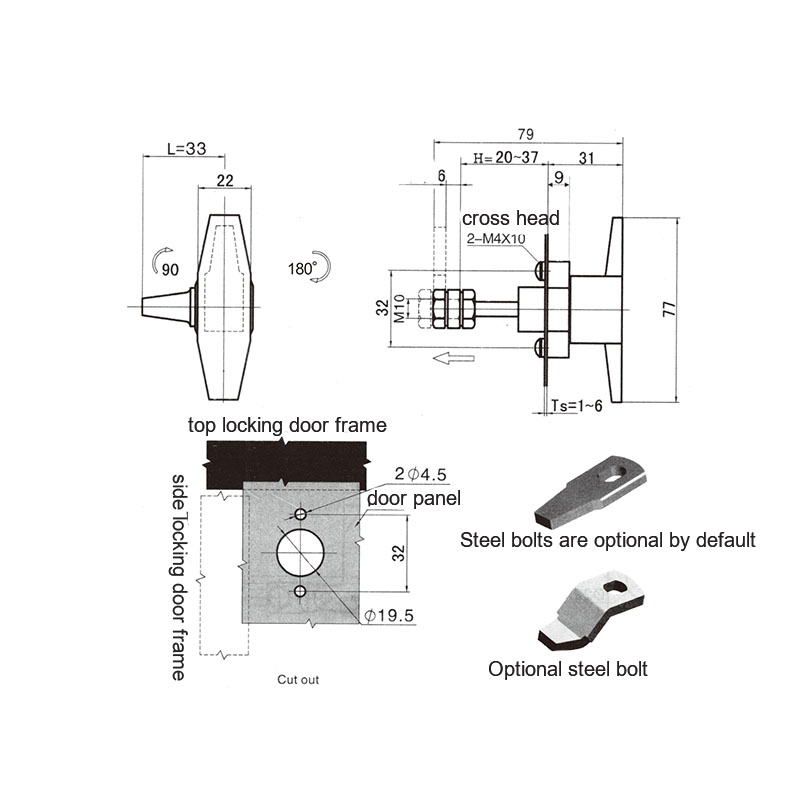 MS309-2 Zinc Alloy Industrial Compression Type Cabinet Locks MS309-2 Zinc Alloy Industrial Compression Type Cabinet Locks