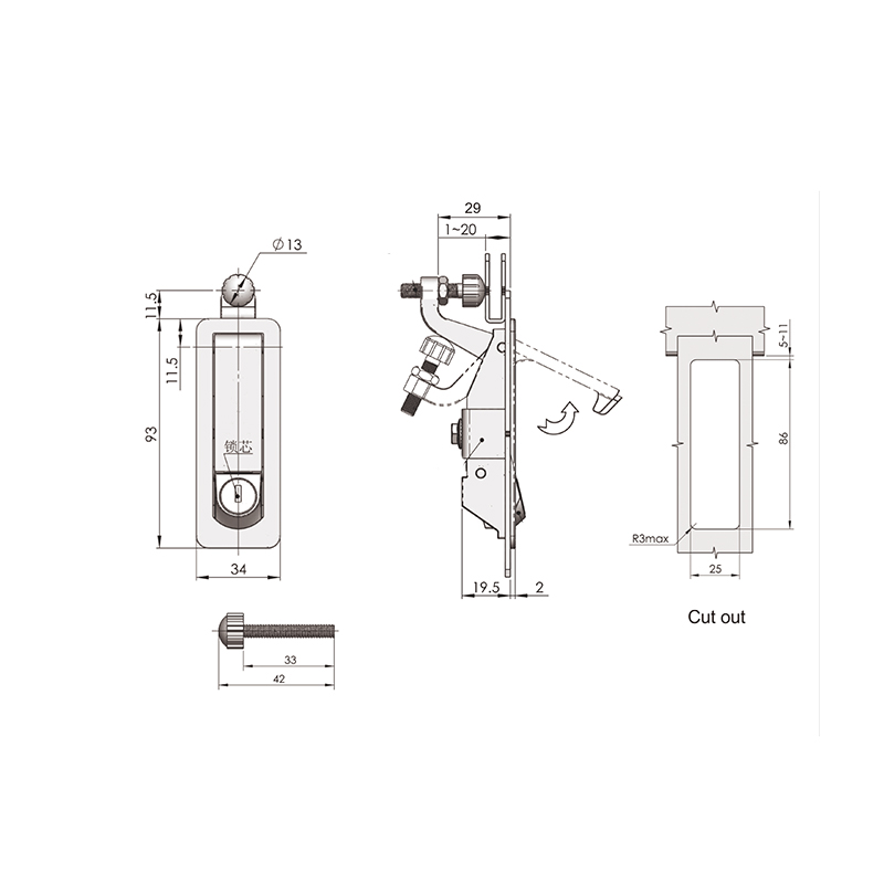 MS708-3A 24H 1~24Ts 135g Industrial Compression Latch Locks MS708-3A 24H 1~24Ts 135g Industrial Compression Latch Locks