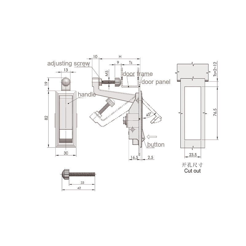 MS708-1 46.5H 15~36Ts 147g Industrial Compression Latch Locks MS708-1 46.5H 15~36Ts 147g Industrial Compression Latch Locks