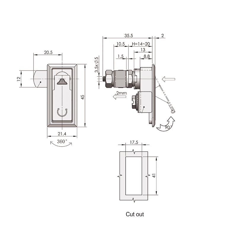 MS726-4 45g Trivalent Zinc plate Uri ng Compression Locks ng Cabinet MS726-4 45g Trivalent Zinc plate Uri ng Compression Locks ng Cabinet