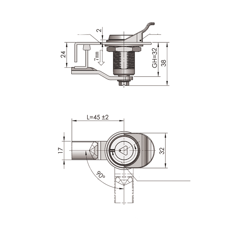 MS816-1-4S Compression Latch Locks Square 8*8mm Lock Cylinder na Walang Notch MS816-1-4S Compression Latch Locks Square 8*8mm Lock Cylinder na Walang Notch