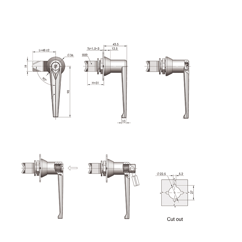 MS302-2 240g Industrial Handle Locks na May Padlock Device MS302-2 240g Industrial Handle Locks na May Padlock Device